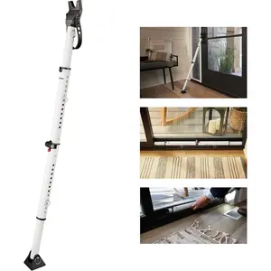 Sliding door lock and door safety bar, adjustable, suitable for hinged and sliding doors, compact design for easy portability, suitable for hotel security, white, 270EC