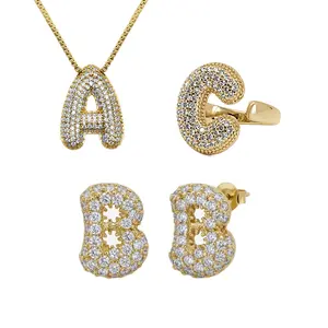 EVRY JEWELS Women's Adore Me Earring, Ring & Necklace Bundle