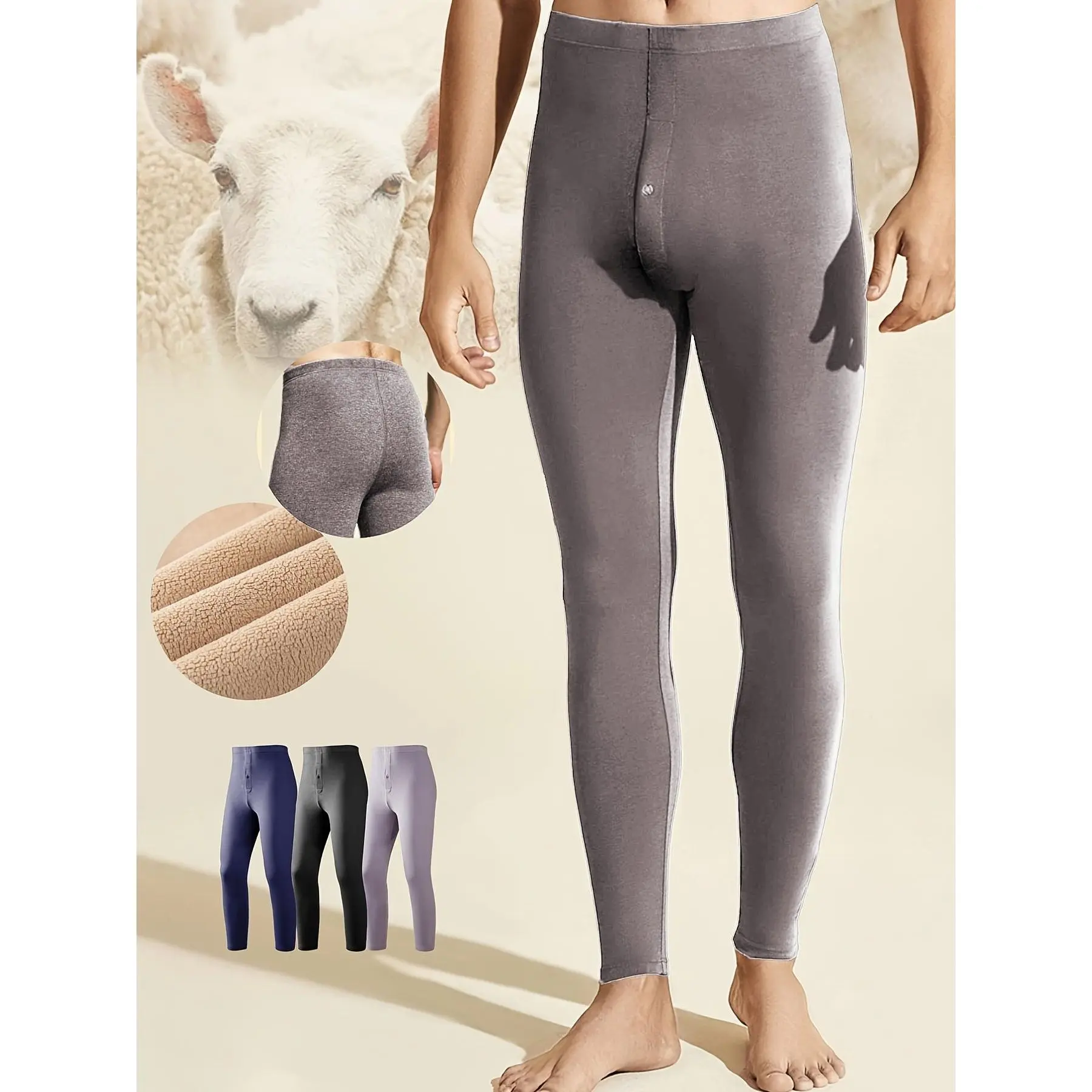 Mens Thermal Long John Leggings Base Layer Winter Warmth Comfort Fit Outdoor Gear