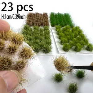 23 Season Grass Cluster Models Military Sand Table Building Miniature Scene Simulation Lawn Vegetation DIY Handmade Materials, Two Sizes
