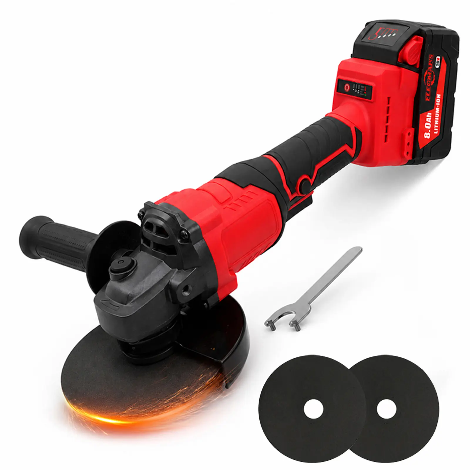 ELECMAPS Variable Speed Brushless Angle Grinder, 5 Inch Cordless Grinding Power Tool, Compatible With 18V Lithium Batteries, Ideal For DIY & Industrial Projects, Best Gift For Men