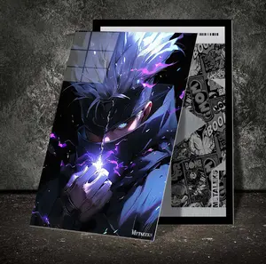Anime metal POSTER UNFRAMED Gojo,jujutsu kaisen - 1mm Thick, 12x16 Inch, Glossy Shine