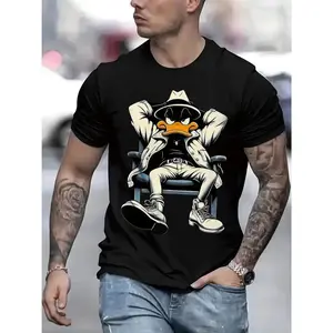 Men's Casual Short Sleeve T-Shirt 1 Piece 100% Heavy Cotton - Comfortable Round Neck, Soft and Cute T-Shirt