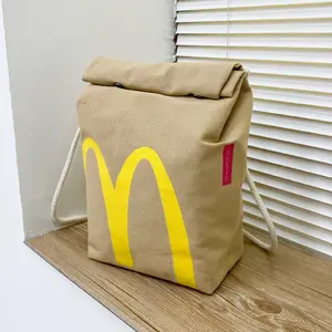 McDonald's Retro Classic  Fashion large-capacity backpack, interesting canvas backpack, cute casual canvas bag, crossbody bag