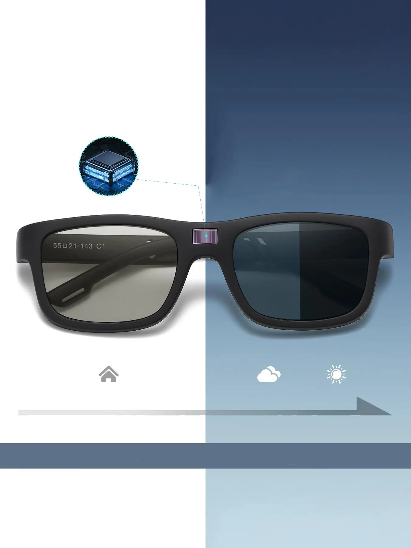 Modern Paleshy Hd Smart Photochromic Color-changing Polarized Thin Frames Sunglasses for Men and Women, High Quality Sunglasses, Uv400 Protection Ultr