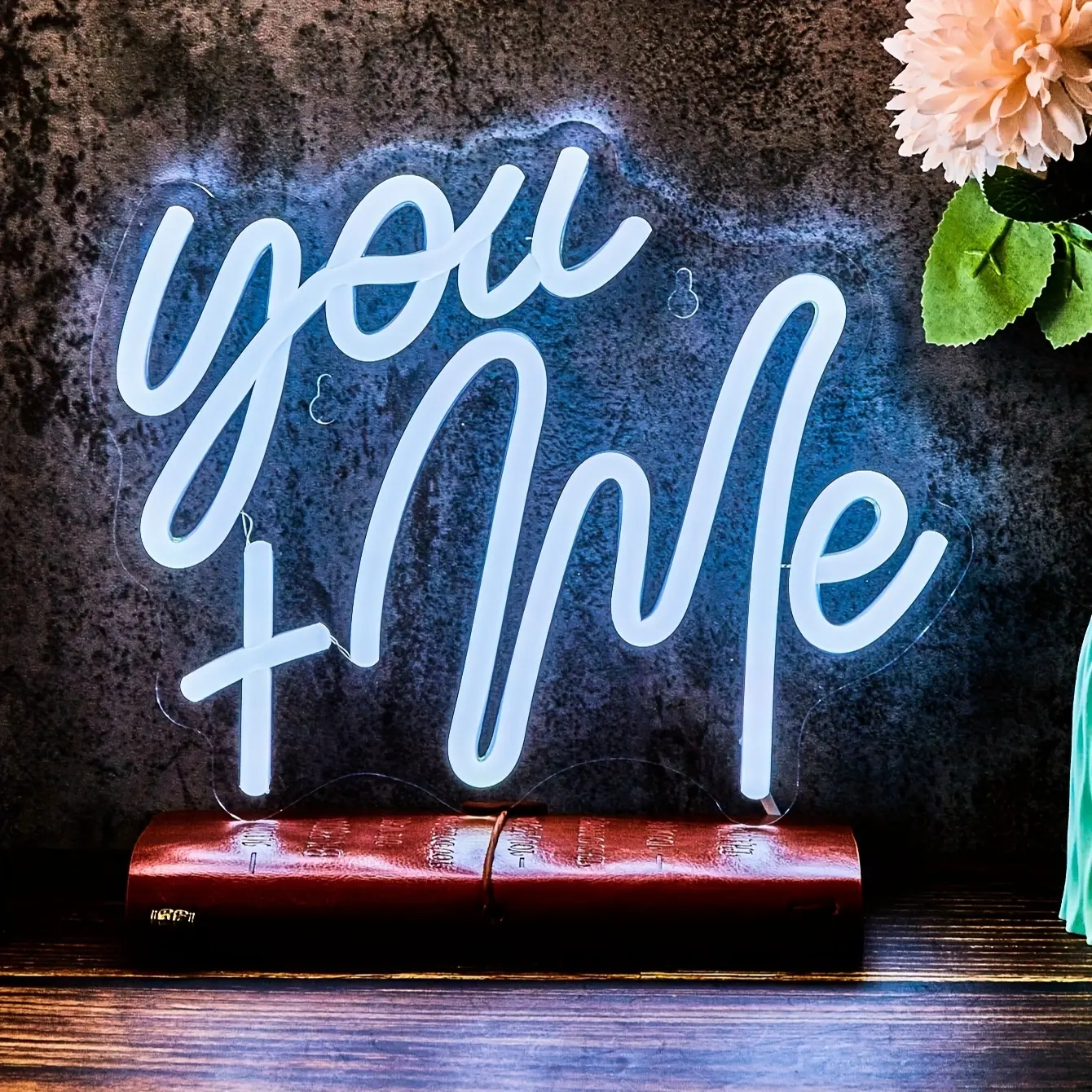 You and Me Neon Sign Light, Led Neon Lights, Decorative Lamp, USB Powered Wall Decor Lamp for Bedroom, Perfect Gift for Couples & Friends, Unique Home Decoration