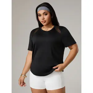 New plus-size sports yoga wear for women, quick-dry T-shirt, backless fitness wear, running short-sleeve sportswear, summer vibe