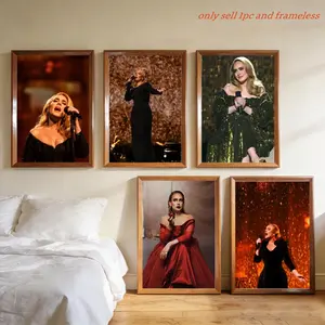 British Soul Singer A-Adele Poster Poster Waterproof HD Self-Adhesive Stickers Fade-Proof Wrinkle-Resistant Wall Decor Living Room Bedroom Dormitory Cafe Bar Background Wallpaper Decoration Gifts