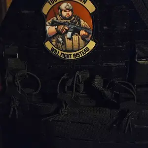 Fat Man Rifleman Morale Tactical Patch, 1 Count Soldier Hook & Loop Emblem, Military Badge Combat Armband Backpack Stickers for Bags Hats Clothes