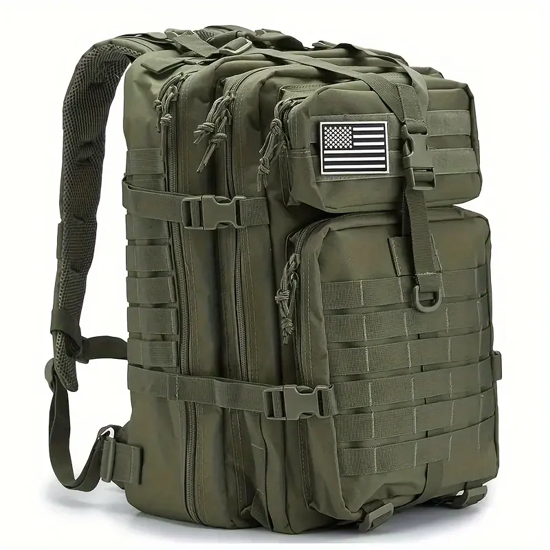 Upgraded Durable Outdoor Backpack, Multi-functional Outdoor Daypack, Suitable for Hiking Men's Backpack, Canvas Material Multi-compartment Canvas Backpack for Camping, Fishing, and Outdoor Survival Enthusiasts