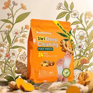 24 Pack of Turmeric & Ginger Premium Pads to Feel Better, Sleep Better & Relieve Stress Organic Foot Patches