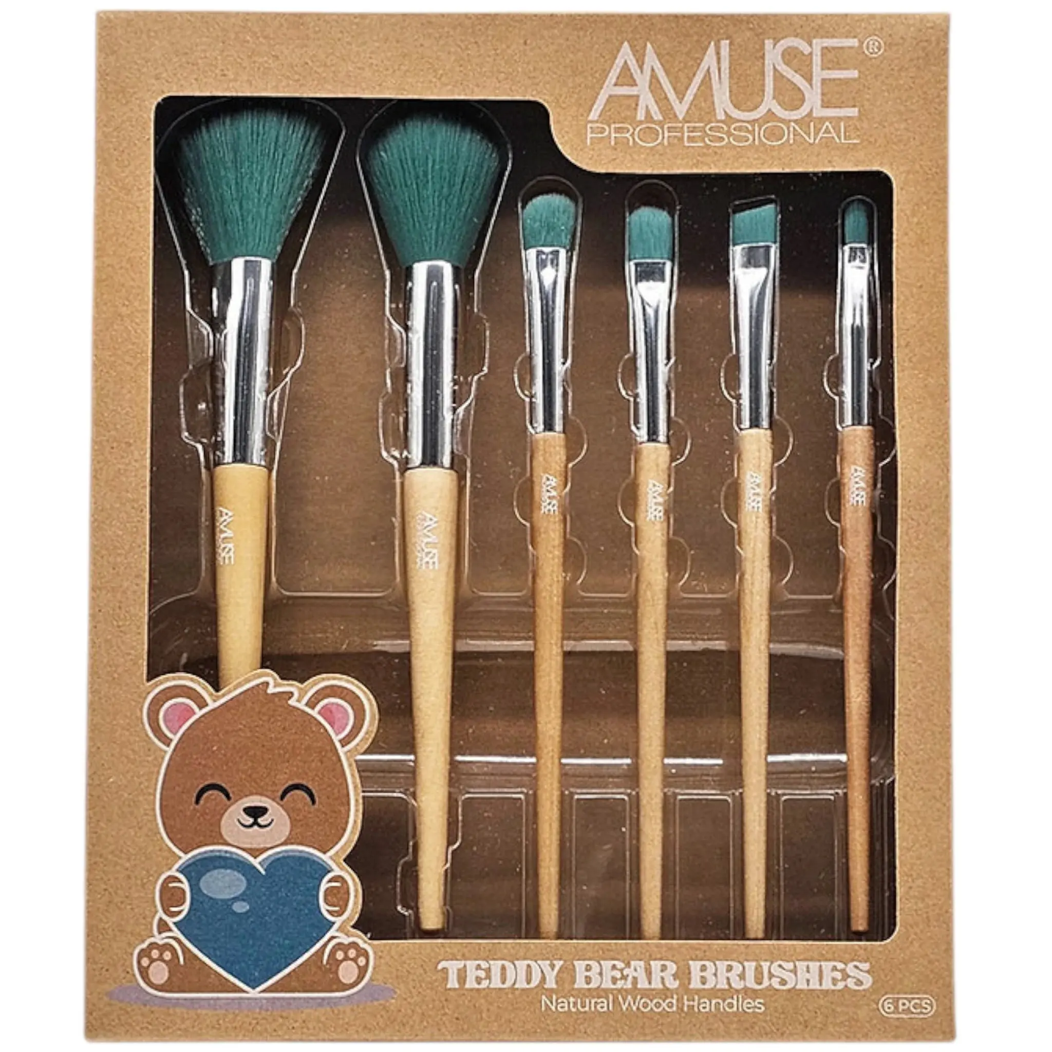 Amuse Teddy Bear Brushes - Wholesale 12 Sets (AM635)