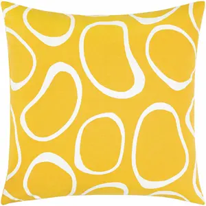 Guyong Abstract Yellow Pebbles Accent Pillow - Clearance