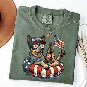 50 Dog Breeds Available, Comfort Colors USA 250 Year Dog Shirt – Funny 4th of July Beer Dog Tee, Patriotic Dog Lover Shirt, American Flag Puppy Tee, Independence Day Gift