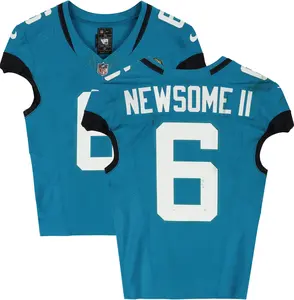 Greg Newsome II Jacksonville Jaguars Game-Used #6 Teal Jersey vs. New York Jets on December 14, 2025