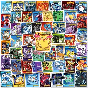 50 Pokemon Cards Stickers Version 2 Includes Mega Mewtwo