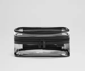 Clear Toiletry Bag in Jet Black