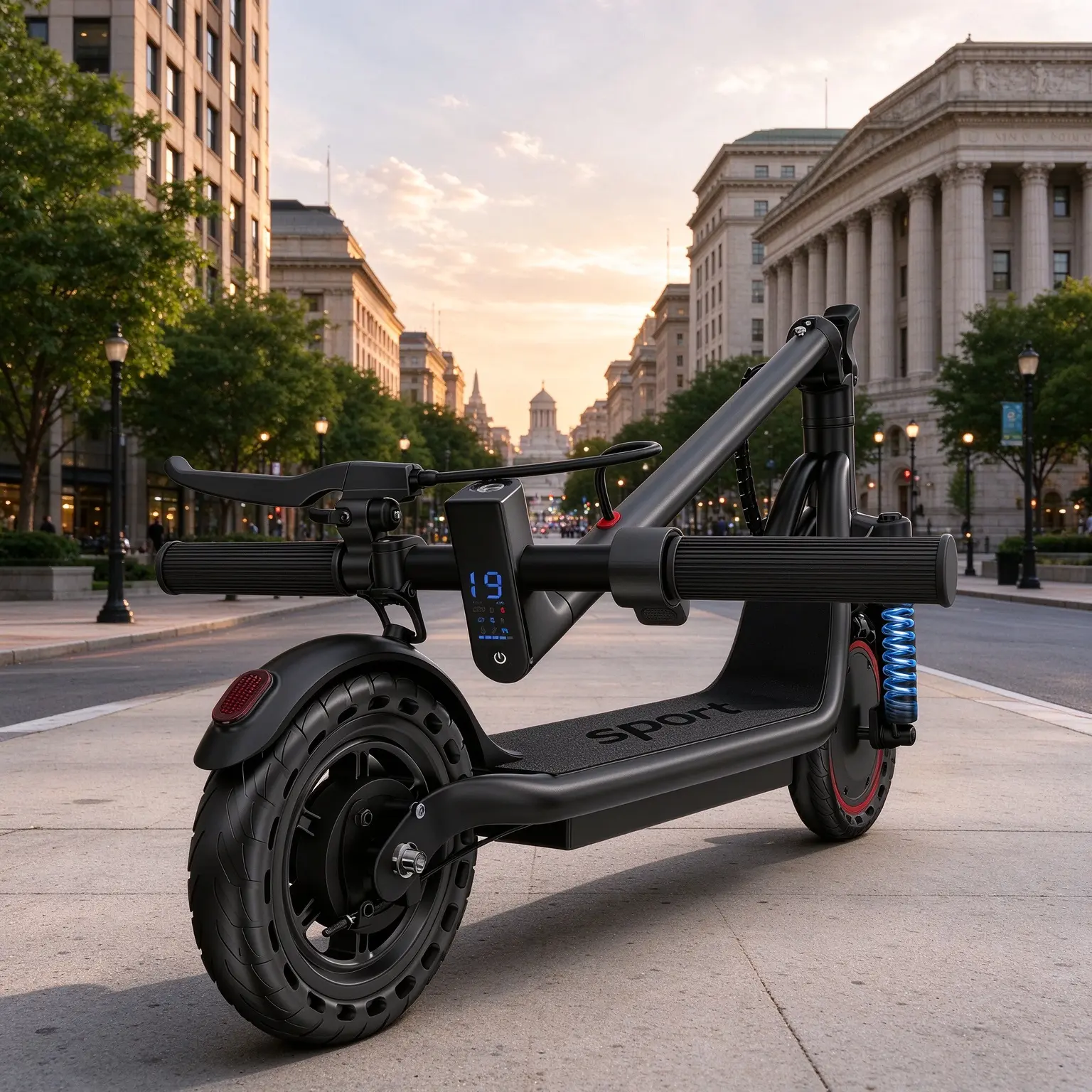 8.5" US Standard E-Scooter, 85TJZ | Iron Foldable Frame, Front Shock, Yongfengshun Controller, 19MPH, 37V 7.8AH, Drum Brake, 365scooter Dashboard, Throttle Only