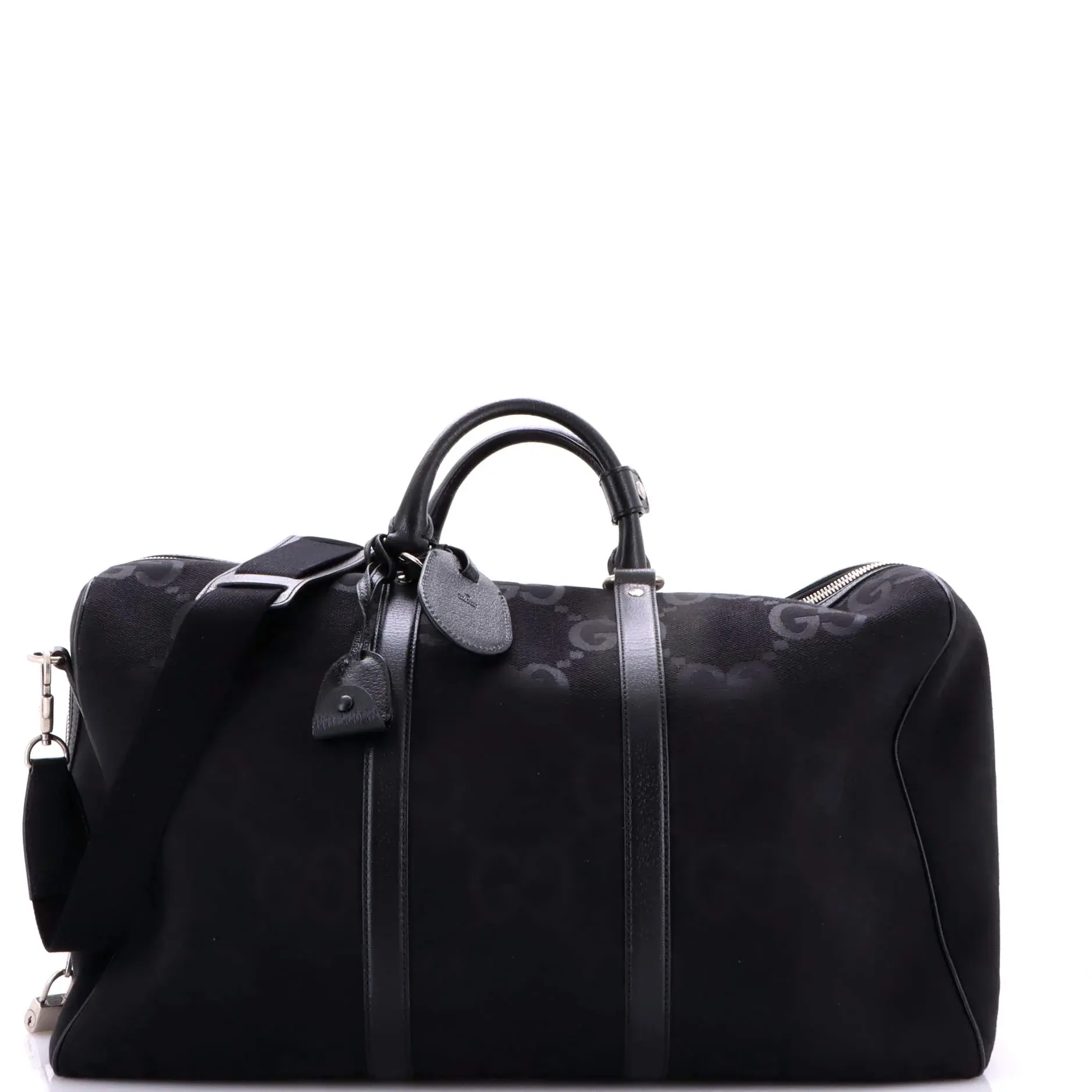 Pre-owned GUCCI Canvas Plain Travel Bags Convertible Duffle Bag Jumbo GG Canvas Large by Rebag