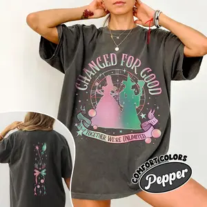 Wicked Musical  Shirt, Wicked Defy Gravity Changed For Good Shirt, Wizard Movie Fan Tee, Pink Green Together We’re Unlimited
