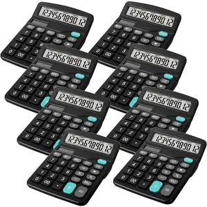 8 Pack Office Calculators Desktop, 12-Digit Solar Basic Desktop Calculator Dual Power  Calculators with Large LCD Display Big Button for Office  and School