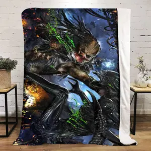 Alien vs. Predator02 patterned printed blanket, blanket for living room, bedroom, office and lunch break, portable blanket suitable for all four seasons, holiday gift for family and friends, Chri
