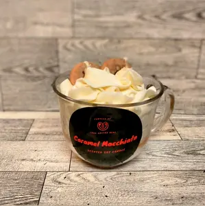 Caramel Macchiato Candle - Creamy Coconut Milk, Coffee Beans, Cocoa Powder and Vanilla Aroma