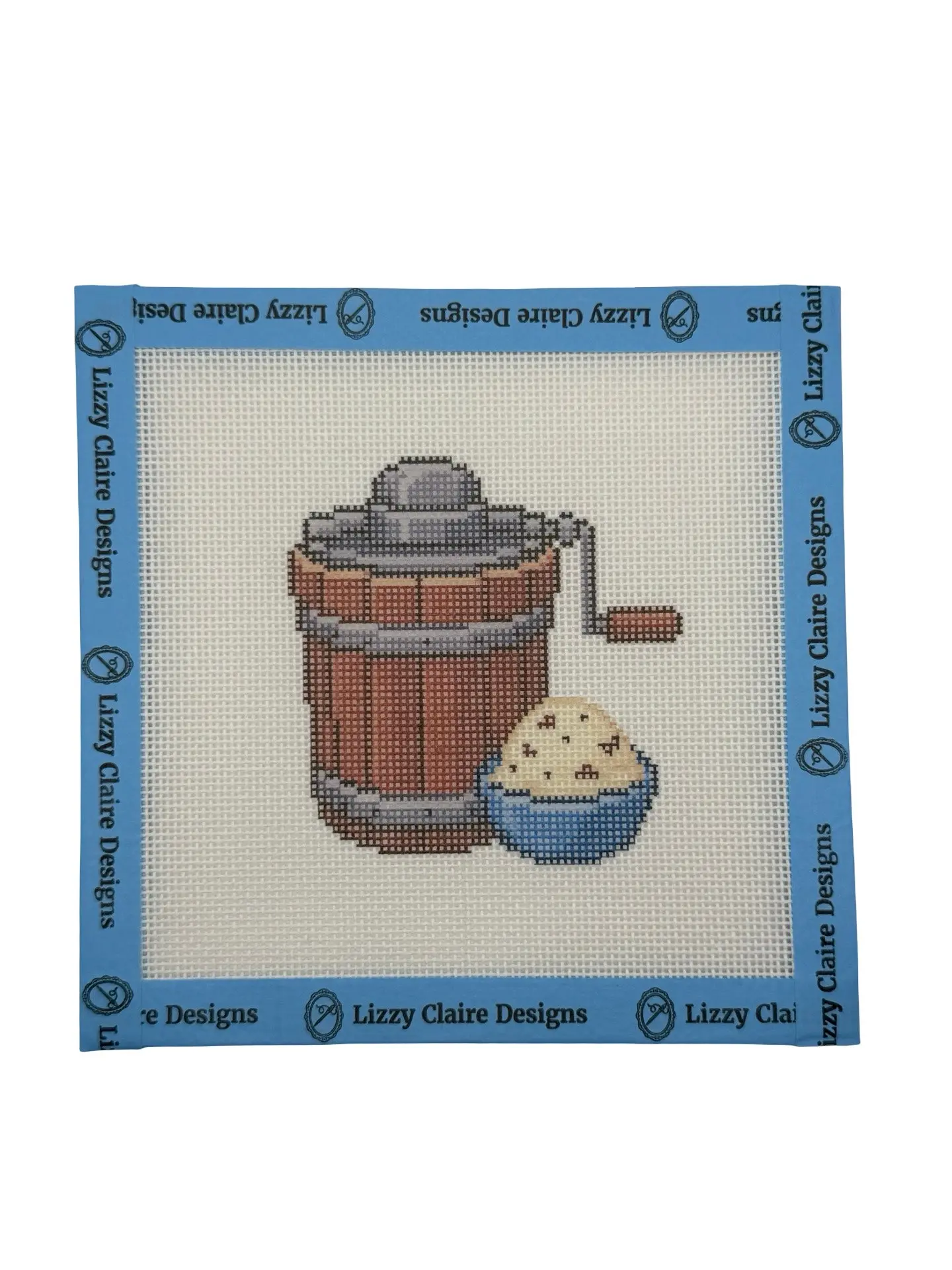 Old Fashioned Ice Cream Maker - 18 mesh - 6 x 6 - Needlepoint Canvas