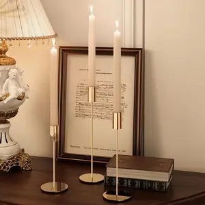 3-Piece Iron French Luxury Tapered Shape Candlestick Set, Iron Craftsmanship, Romantic Dinner Prop, Table Decoration, Home Decor, Wedding Party Centerpiece, Moving Gift