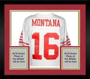 Framed Joe Montana San Francisco 49ers Autographed White Mitchell & Ness Replica Jersey - Fanatics Authentic Certified