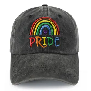 LGBTQ Pride Rainbow Hats for Men Women, Adjustable Embroidered Denim LGBT Gay Baseball Cap, Be You Love is Love Hat, Birthday Gifts for Bisexual, Homosexual, Transgender, Pansexual, Friend, Lover