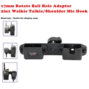 Two-In-One Walkie Talkie Mount, 17mm Hook Car Mount Holder Accessories for Yaesu MH48 SSM-85D TM271 TM471 Handhelds Microphone, 2in1 in Car Hand PTT Microphone Speaker Mount for Two Way Radio Mount Car Stand,Auto Radio Walkie-Talkie Accessories