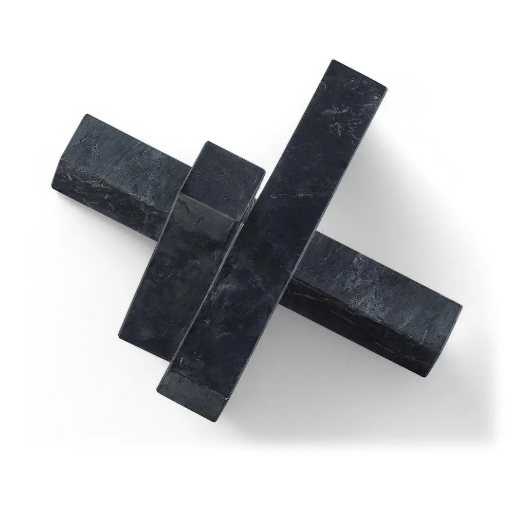 Luxurious Black Marble Decorative Stix, Modern Home Decor Statue for Gatherings