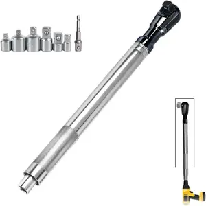 Offset Extension Wrench, 1/2" Offset Extension Wrench for with 6 Conversion, Multifunctional Ratchet Wrench, Slim for Tight Spaces