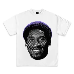 Kobe Bryant Afro Graphic Tee, Y2K Rap Streetwear T-Shirt, Unisex Crew Neck, Vintage Hip-Hop Graphic, Sports Style, Casual Cotton Fit