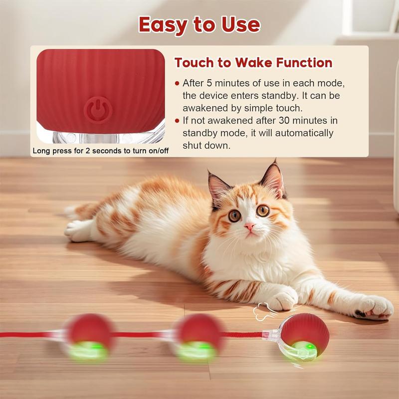 Interactive Dog Cat Toy Ball, Upgraded Rechargable Smart Automatic Rolling Pet Ball with Tail, Fast Moving Toy for Bored Indoor Kitty Puppy Interactive Dog Cat Toy Ball, Upgraded Rechargable Smart Automatic Rolling Pet Ball with Tail, Fast Moving Toy for Bored Indoor Kitty Puppy