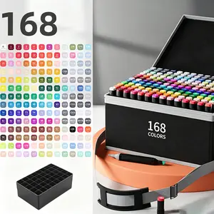 24/120/168 Color Double-Headed Markers, Brush And Chisel Tip Coloring Markers, Vibrant Colors for Lettering Cards Drawing Sketching Painting, New Year Back to School Christmas Halloween Gift