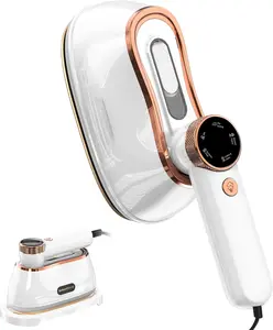 Steamer for Clothes & Iron 2in1, 1200W Travel Steam Iron, 5 Modes LCD, 180ml for 20 Min Steam, UL 141 Tests Passed, White, 120V