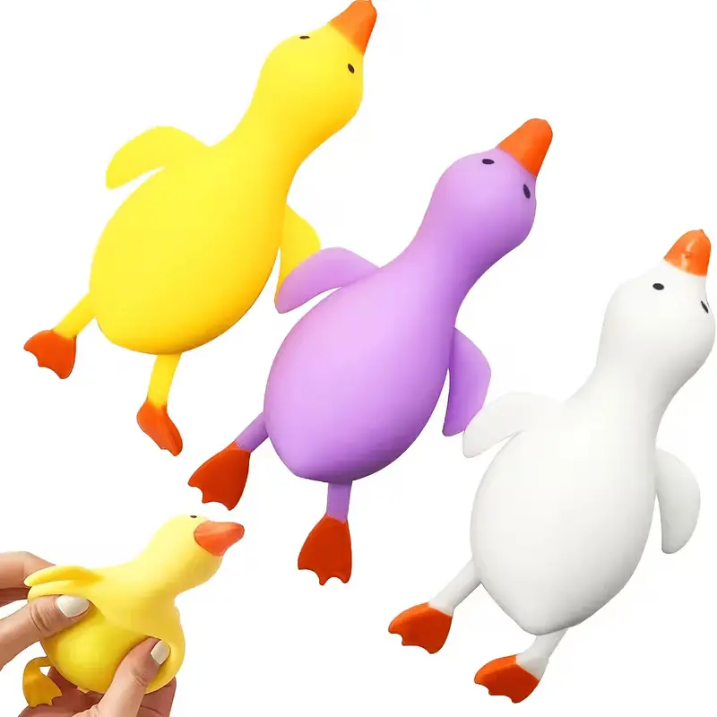 Unisex Rubber Squishy Duck Stress Relief Toy - Sensory Fidget Gift, Soft Anxiety Fidgets for Ages 12+