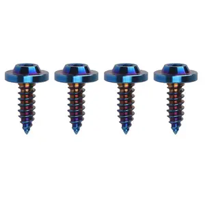 Torx Head Titanium Self-Tapping Screws, M5x15mm Burnt Blue Fasteners for Motorcycle, Wood Fixing, Pack of 4 (Available in M4/M5 Sizes & 15/17/20mm Lengths)