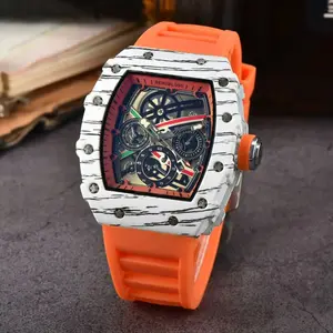 New Men's Three-Needle Quartz Watch Barrel Type Carbon Imitation Brazing Fashion Youth Student Trend Watch