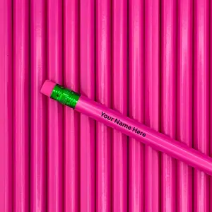 Pink Vibrant Personalized Pencils Pack