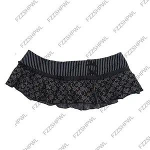 Skull Subculture Dress Harajuku Graphic Print Punk Mini Skirt Fashion Goth Low Rise Skirts Streetwear Hip Hop A-line skirt