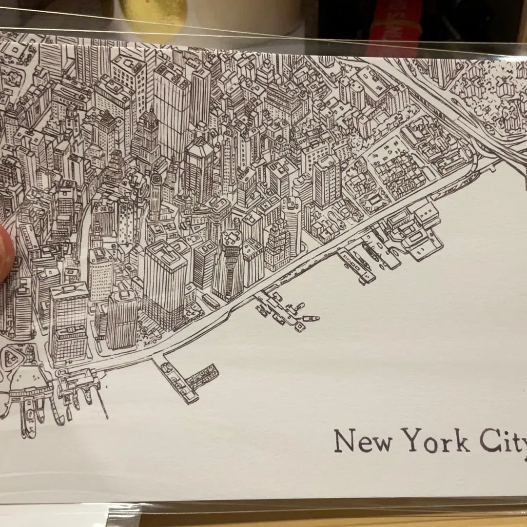 Manhattan Lines Blank Postcard
