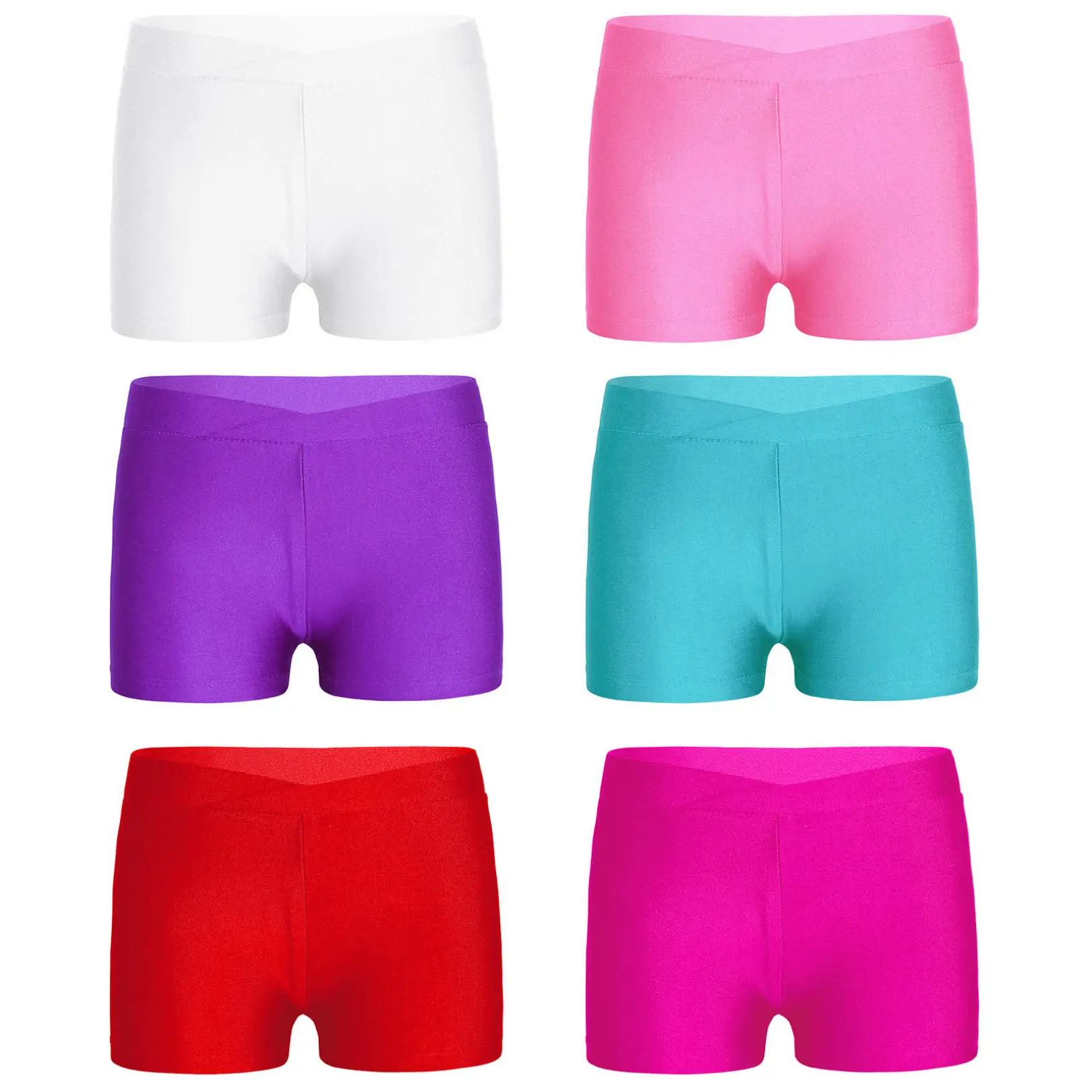 easyforever Girls' Breathable Slim Fit Boy-Cut Dance Shorts with V-Front Elastic Waistband for Gymnastics and Workout, Female, Slim Fit Outfit