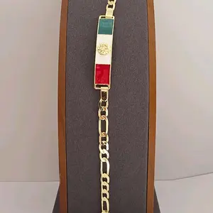 Mexico emblem bracelet gold-plated figaro style 9"inches new style fashion design