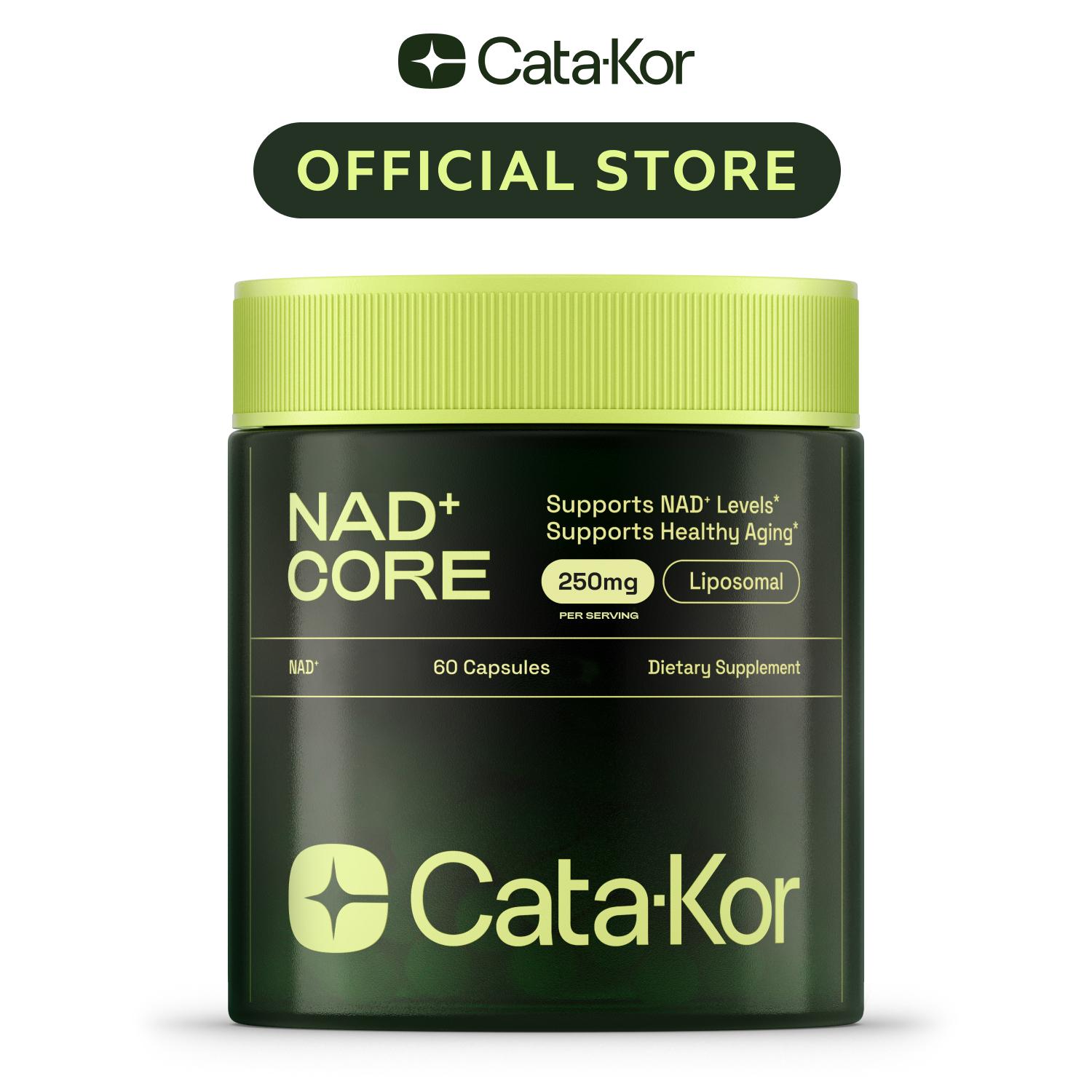 Cata-Kor NAD Core - NAD Supplement for Skin Aging Support, Energy, and Focus - 250mg per serving - 60 Count (30 Day Supp