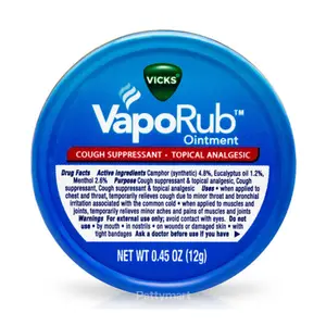 VapoRub Cough Suppressant Topical Analgesic Ointment Travel size  12g Cough Relief with Menthol & Eucalyptus