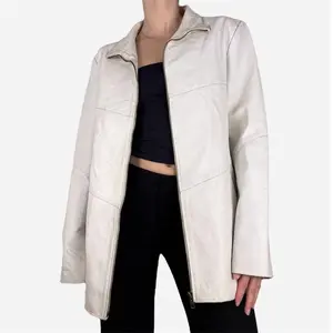 White leather jacket fitted y2k - size XL from Calypso Leatherwear
