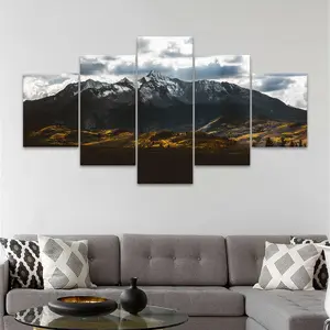 Landscape Pattern Canvas Unframed Painting, 5 Counts/set Modern Art Poster, Wall Art Decor for Home Living Room Bedroom Office, Ornaments, Decorative Artwork